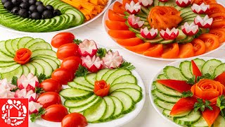 5 Красивых овощных нарезок на Праздничный стол! Как красиво нарезать Овощи обычным ножом!