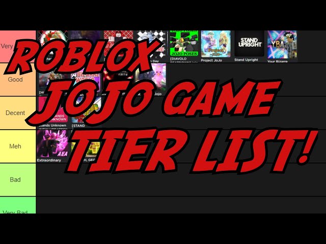Roblox JoJo Games Tier List