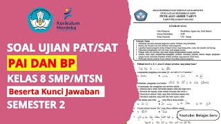 PAT/SAT-PAI/BP Questions for Grade 8 Semester 2 SMP | Answer Key