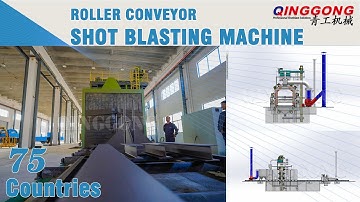 Roller conveyor shot blasting machine working video