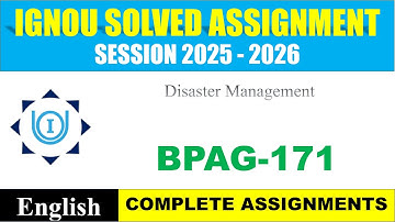 IGNOU BPAG 171 Solved Assignment 2025-2026 | English Medium | Download PDF | IGNOU Students Portal