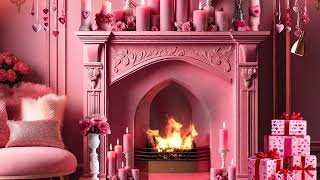 A Pink Valentine's Day Fireplace Ambience 🩷