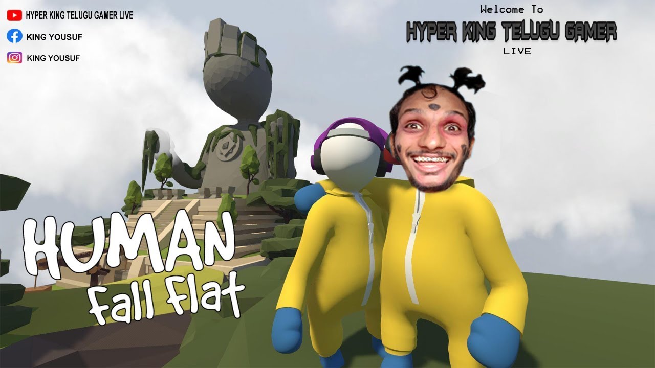 Human: Fall Flat Live Hyper King Telugu Gamer Emulator live stream 