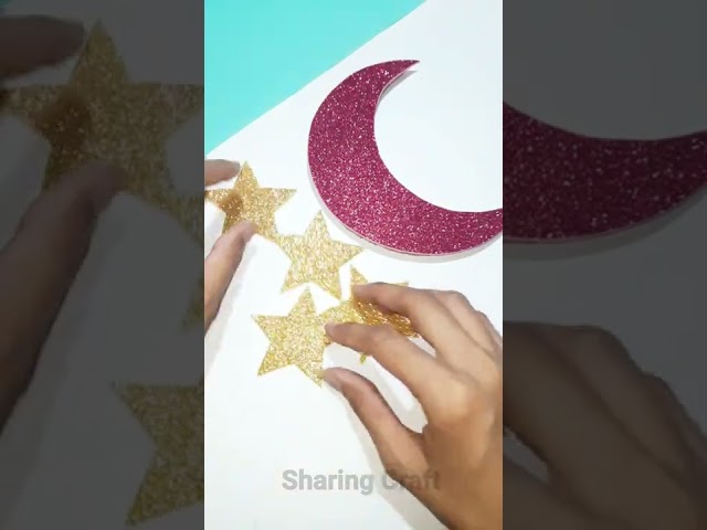 Easy Ramadan Decoration Ideas | Eid Craft Ideas | Moon Decor Craft | Ramadan Decor Craft #shorts class=