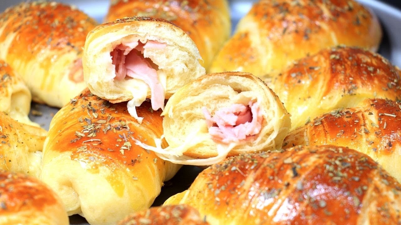CROISSANT DE QUEIJO E PRESUNTO SUPER FÁCIL PARA O SEU LANCHE |# ...
