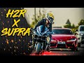 Kawasaki h2r x toyota supra  brutal track scenes  zs motovlogs 