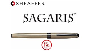 Sheaffer Sagaris - Penna a sfera ricaricabile, cromo lucido inciso, finiture cromate