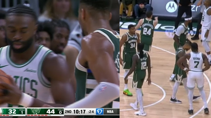 Jaylen Brown gets a Flagrant on Giannis after FAKING handshake! Then Brown did it back!
