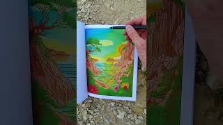 Creative landscape coloring book art