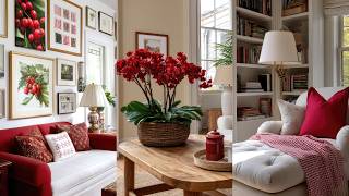 Classic English Country Cottage Design | Cozy Red & White Vintage Home Decorating Tips