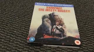 Unboxing Rampage blu ray 3D steelbook blu ray