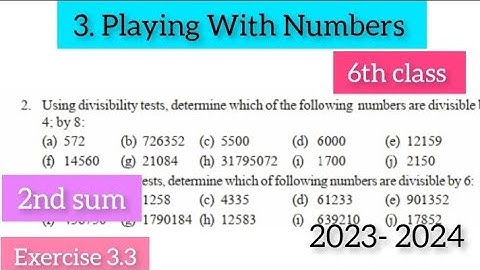 6th class maths || chapter 3 Exercise 3.3 || Playing with Numbers Ex 3.3 || 2nd sum ||NCERT