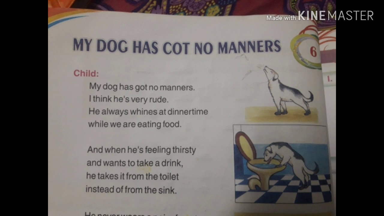 My Dog Has Got No Manners Poem By Nikitha Jasmine Youtube