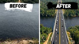 Constructing a Modern Highway Bridge Over Water | Full Construction Time-Lapse