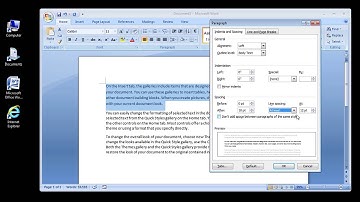 Microsoft Word 2007 Change the line spacing in a portion of the document