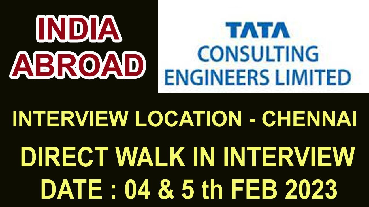TATA Consulting Company Walk In Interview | Date 04 / 02 / 2023 - YouTube