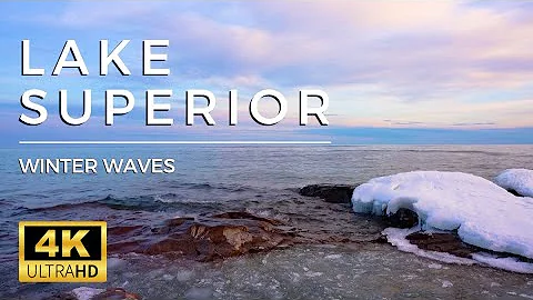 4K LAKE SUPERIOR WAVES | 3 HOURS of Relaxing Waves Ambience
