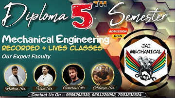 5th Semester Course(May 2025)|| Mechanical Engineering||Polytechnic||Diploma||SBTE||#jaimechanical