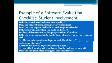 Software Evaluation An Example of a Education Based Checklist Guest Lecturer