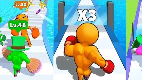 Level up runner ( All Levels Unlocked  ) upgrading to strongest man #satisfying  mobile game gaming