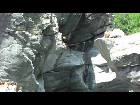 (HD) Cliff Diving in Ponte Brolla, Ticino, Switzer...