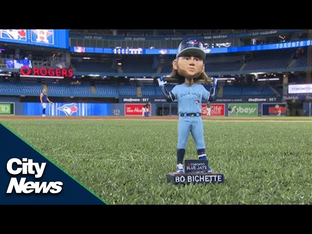 Bichette and Jays breakdown his Jays bobblehead debut 