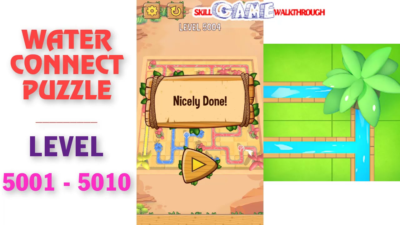 Water Connect Puzzle Level 5001 - 5010 Walkthrough | SkillGameWalkthrough