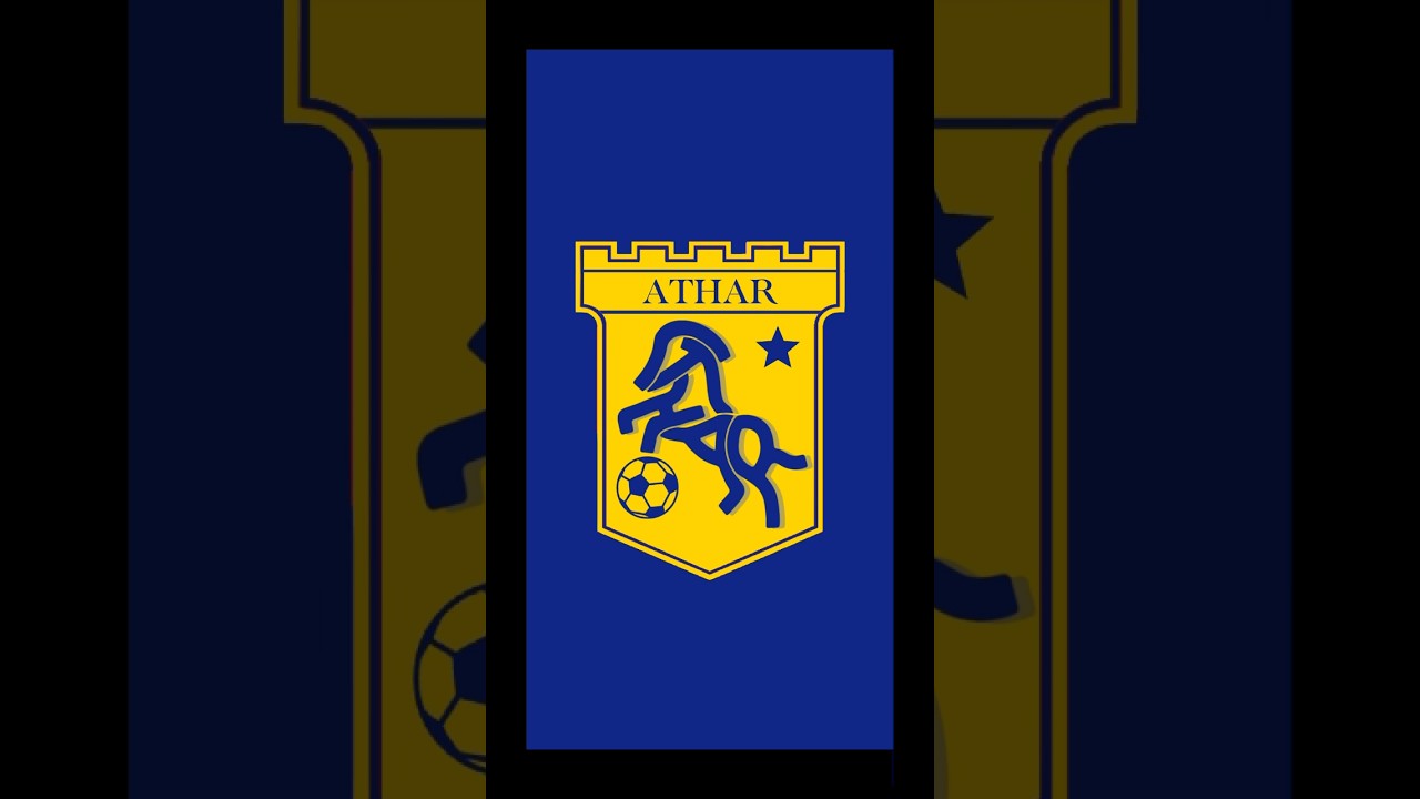 how to design logo emblem name athar 