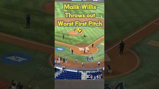 Miami Dolphins quarterback Malik Willis throws out the worst first pitch ever Marlins game