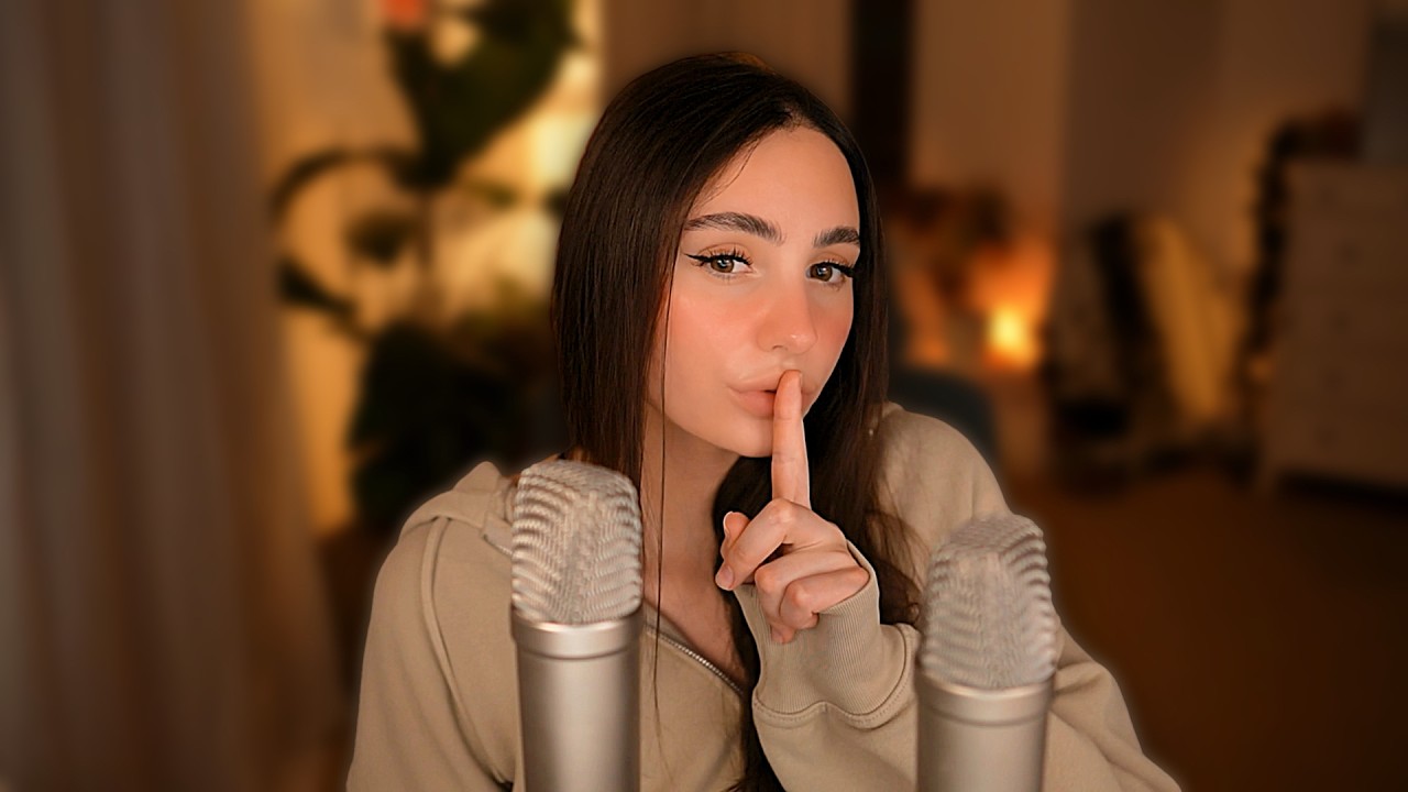 ASMR 1h Inaudible Whispering Mouthsounds 👄🤫 with 2 mics 🎙️🎙️