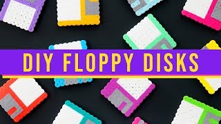 90s Craft - DIY Perler Bead Floppy Disks