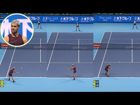 Carlos Alcaraz hit 3 sublime drop shots winners in the final game to win the Tokyo Open vs Fritz