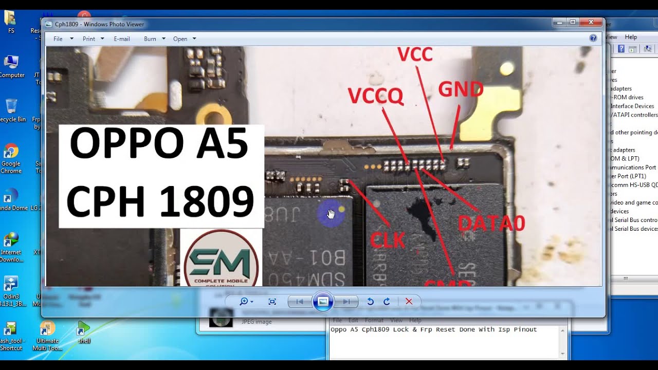 Oppo A5 Cph1809 Lock & Frp Reset Done With Isp Pinout