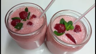 3 Daki̇kada Mi̇lkshake Kivaminda Katkisiz Çi̇lekli̇ Yoğurt Yapimiferahlatan Tari̇freci̇pe For Snack