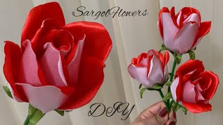 DIY satin Ribbon Rose Flowers/tutorial on how to make roses / making eternal roses