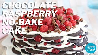 Chocolate Raspberry No Bake Cake