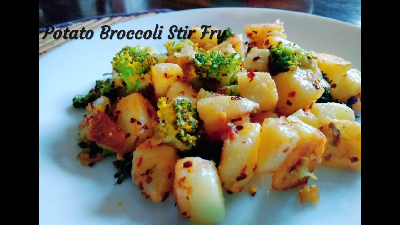 Potato Broccoli Stir Fry Easy recipe using Broccoli potato olive