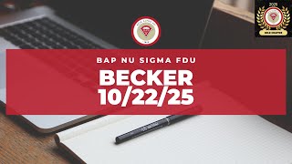 Beta Alpha Psi: Nu Sigma Chapter Fall Semester 2025 Meeting VIII - Becker