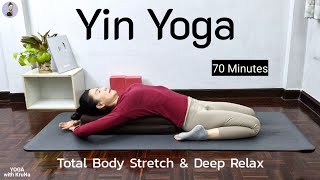 หยินโยคะ ผ่อนคลายระดับลึก I 70 Min I Yin yoga I Full BodyStretch I Yoga with KruNa