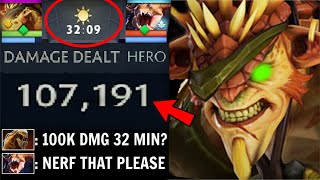 WTF 107K DAMAGE IN 32 MIN Bristleback Most Broken Hero 1v5 + Fountain Can't Kill Him Top Rank Dota 2