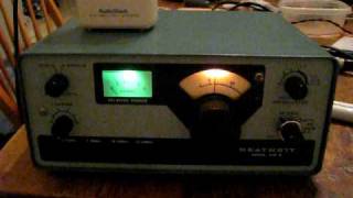 Heathkit HW-8
Yesterday I bought a Heathkit HW-8 at the QRP Pacificon auction from Mike, WA6MER. This is the first time Im powering it on, just testing it in receive mode (I need to make some new cables to hook it to my tuner before I try transmitting). The HW-8 is a solid state direct conversion receiver, not the most sophisticated thing, but it covers four bands, and is actually really nice. The previous owner modified this one to have backlighted dials, which actually is a bit annoying (the switch on the front looks out of place) but which actually makes the radio glow in a nice way. A great deal, and a great bit of fun. Heathkit HW-8