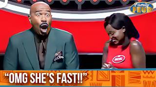 Is She A Robot The Fastest Fast Money Round Ever  Family Feud Classics