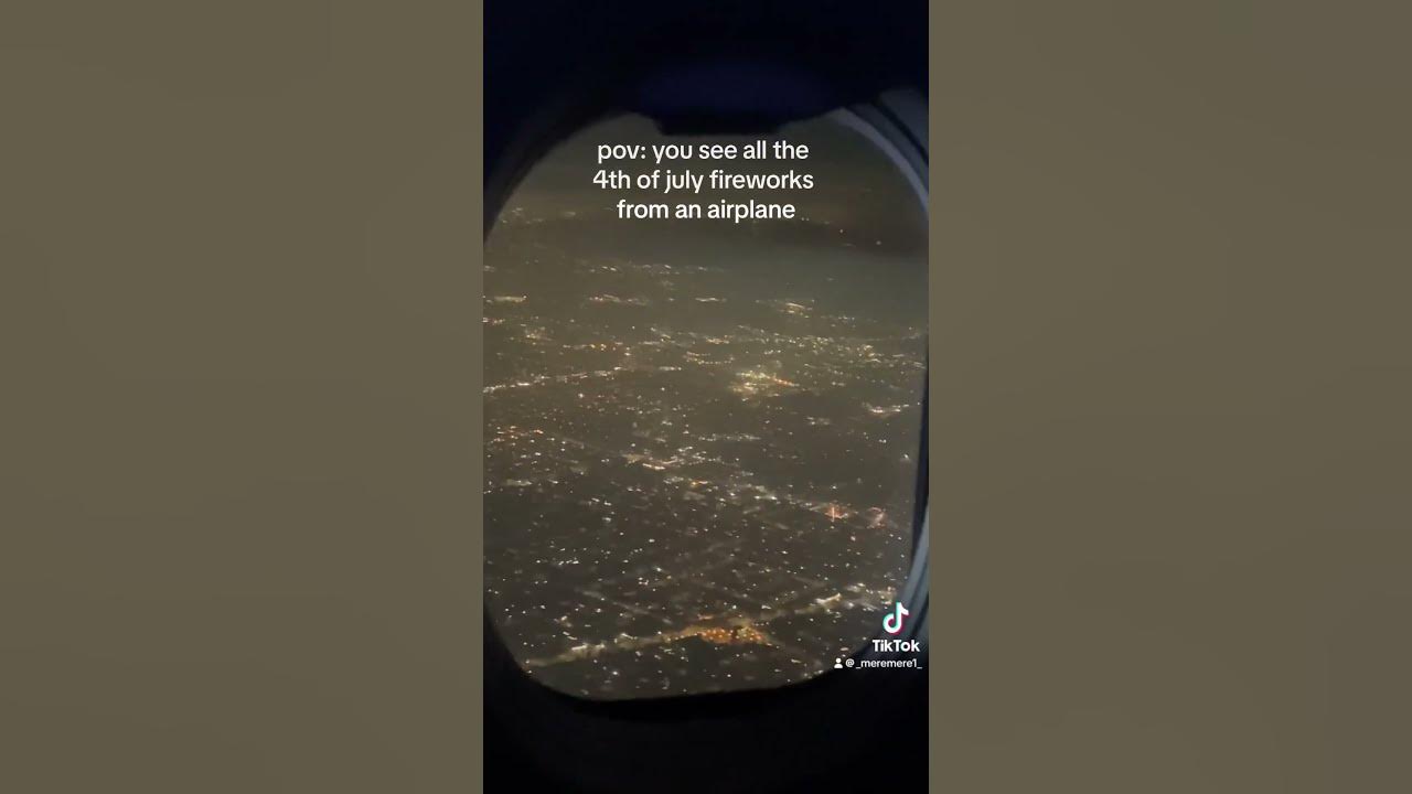 4th of July fireworks view from an airplane #4thofjuly #fireworks #airplaneviews #4thofjulyfireworks
