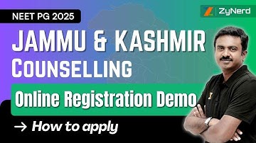Jammu & Kashmir Counselling - How to apply | Online Registration Demo | NEET PG 2025