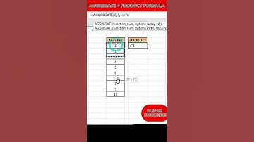 AGGREGATE + PRODUCT Formula In Excel #excel #exceltips #exceltutorial #msexcel #microsoftexcel #pc