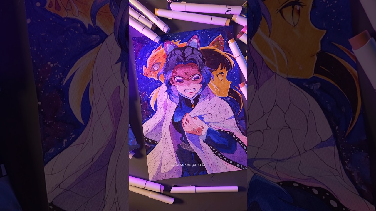 Drawing Shinobu Koucho 🦋✨️ from Demonslayer #kimetsunoyaiba #art #animeart