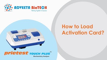 Prietest TOUCH plus- How to load Activation card- Semi Auto Analyser ?