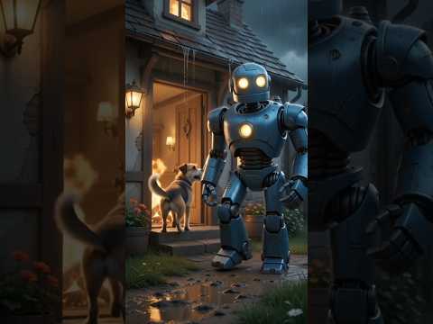 one robot and one dog story🐄🦊 #foryou #animals #aishorts #highlights #automobile #trendingshorts