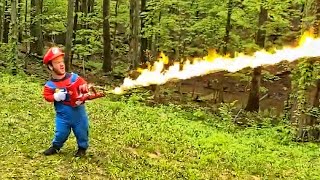 Real Life Mario Uses Flame Thrower To Scare Off Haters | Ross Smith