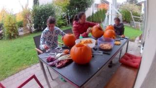 Pumpkin carving timelapse